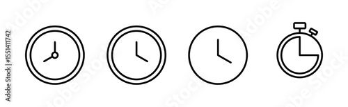 Clock icon set. Time icon vector. watch icon symbol