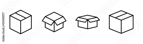 Box icon set. box vector icon, package, parcel