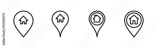 Address icon set. home location icon vector