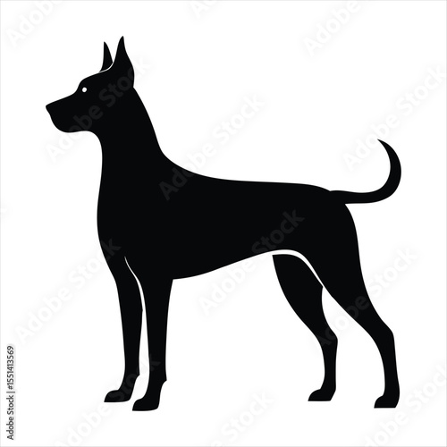 Black dog silhouette