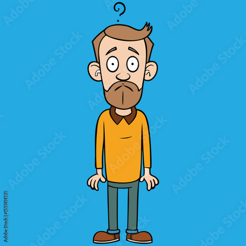 Puzzled Man Character Graphics