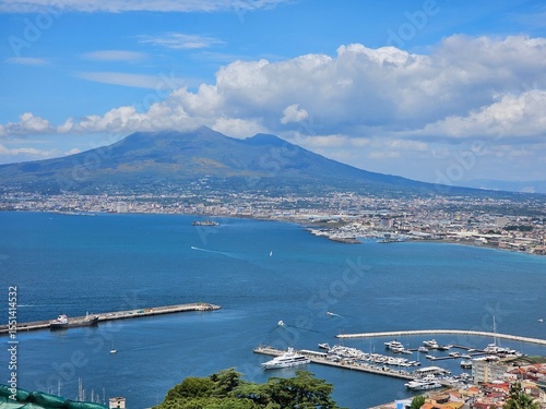 Port of Castellammare di Stabia with Mount Vesuvius View
