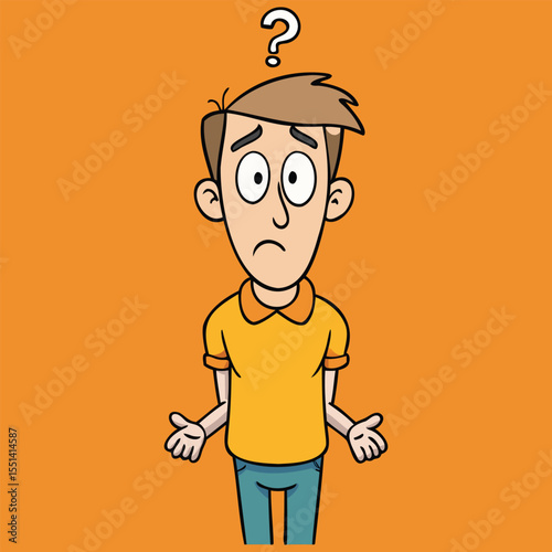 Puzzled Man Character Graphics