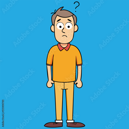 Puzzled Man Character Graphics