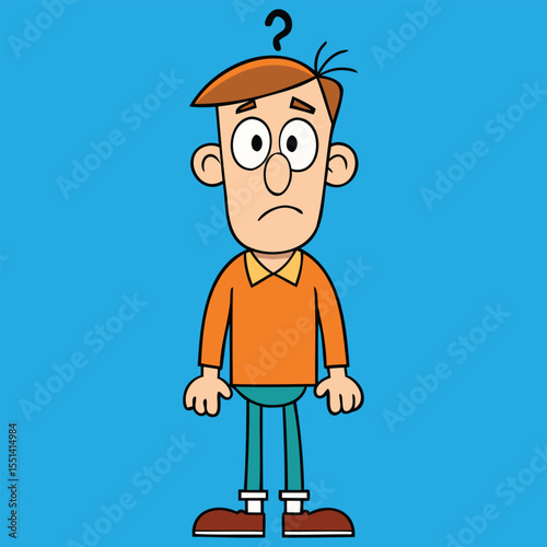 Puzzled Man Character Graphics