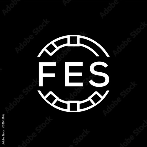 FES “Modern FVA Monogram Logo Design,  FES Later Logo , Sleek Minimalist Letter mark in Circle, High-Contrast Branding Concept”
