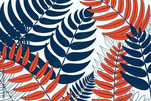 Colorful Fern Illustration-Botanical Art Print-Modern Leaf Design-Abstract Plant Pattern-Nature Inspired Artwork-Vibrant Home Decor-Stylish Wall Art