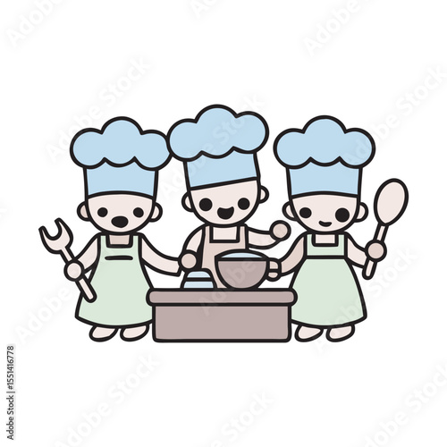 Children Pretending To Cook In Kitchen