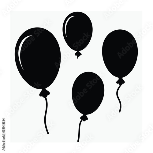Black Balloons Silhouette