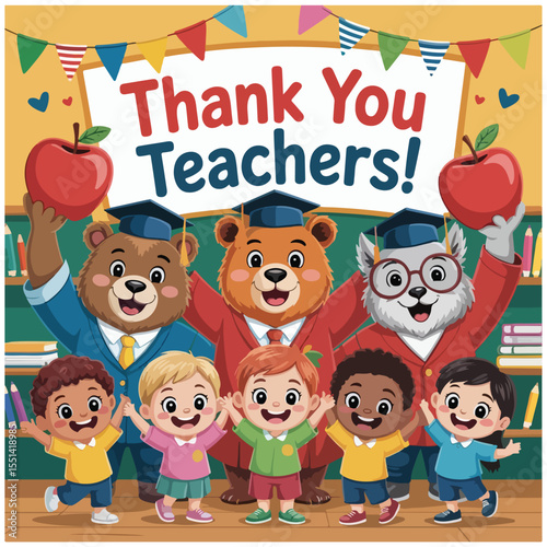 World Teachers? Day cartoon flyer 24.eps