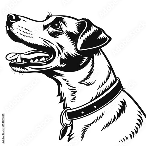 Monochromatic Dog Portrait Depicting Loyalty and Canine Elegance An Artistic Render Capturing a Jack Russell Terrier's Profile