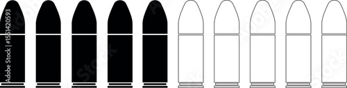 vector illustration set of bullet silhouette	
