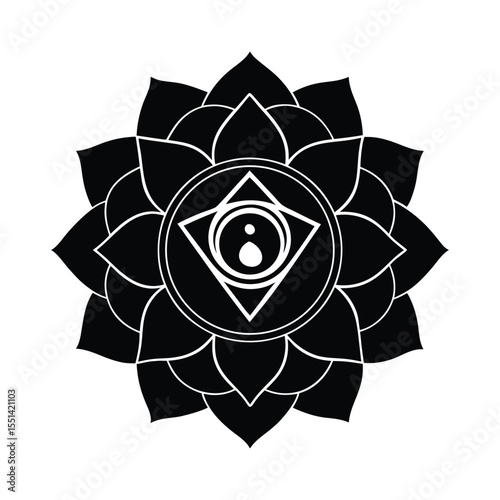 Throat Chakra as Blue Blooming Flower Art