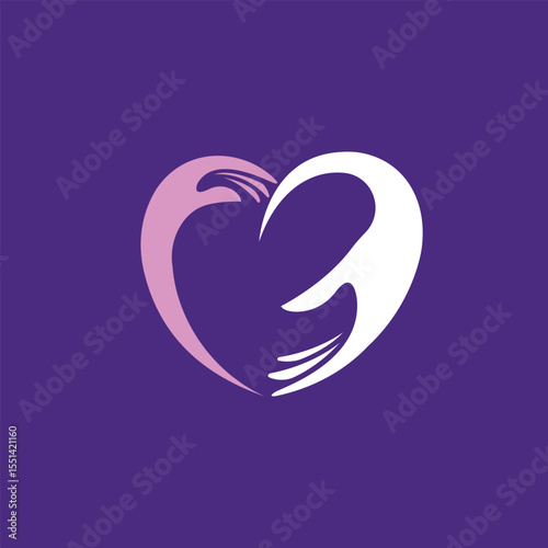 heart hands abstract logo modern style