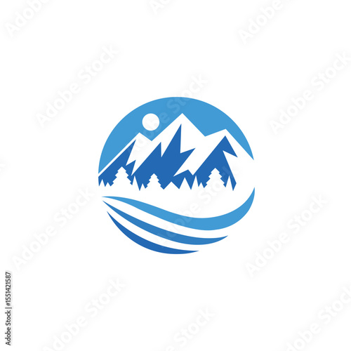 mountain abstract logo modern style