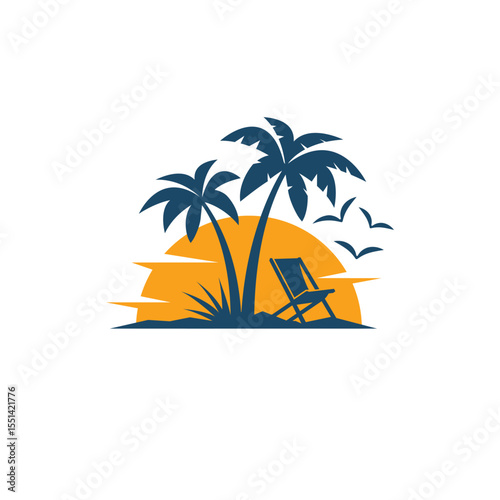 summer abstract logo modern style