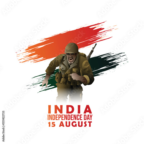 Indian independence day celebration greeting card