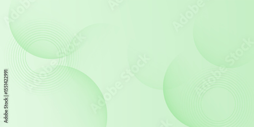 Minimalist soft Abstract Background in Gradient green and white Tones with Circles. Circle effect style geometric, abstract background.