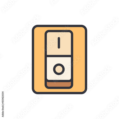 Illustrated Light Switch Icon Isolated For Electronic Device Management