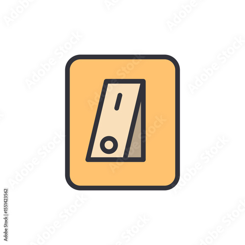 Charming Illustration Of An Electrical Switch In The 'On' Position