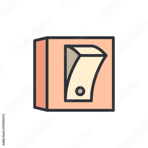 Isolated Electric Light Switch Icon On Transparent Background Illustration