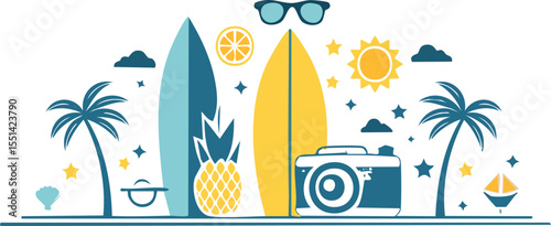 Summer mediterranean cute posters.Hand drawn lemons, crab, tomato, cocktails, seashell, umbrella, tile. Coastal collection prints.doodle, graphic, invitation, 