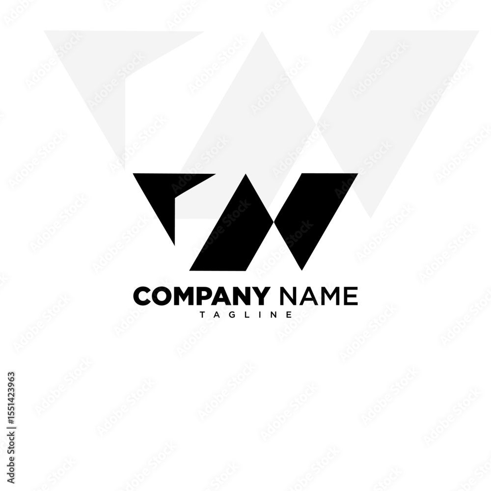 Fototapeta premium MODERN TW LETTER LOGO DESIGN INITIAL BUSINESS SYMBOL ICON VECTOR