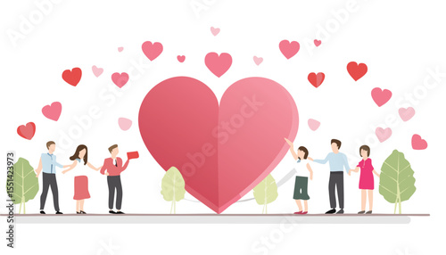 Valentine's day hand drawn sticker elements set. Trendy vintage doodle illustration. Design concept for 14 February. doodle, graphic, letter, lovely, mail, minimalist, ribbon, romantic, sticker, 