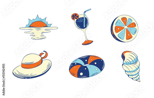 Digital Summer Holiday Vector Set