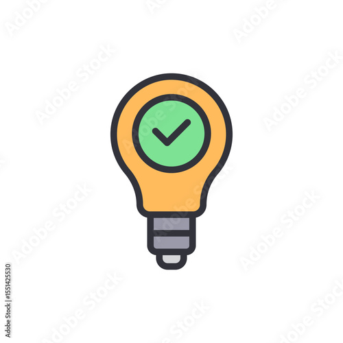 Illuminating Validated Idea Bulb Symbolic Of Positive Confirmation