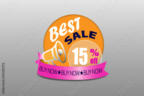 Best Sale Megaphone Icon Pink Ribbon Buy Now Label