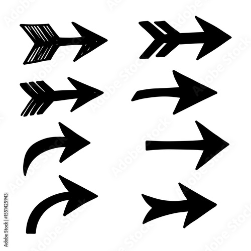 Arrow icon set. Cursor. Collection different arrow signs. Black arrows icons. Arrow icon collection. Large Black arrow icon vector set. 