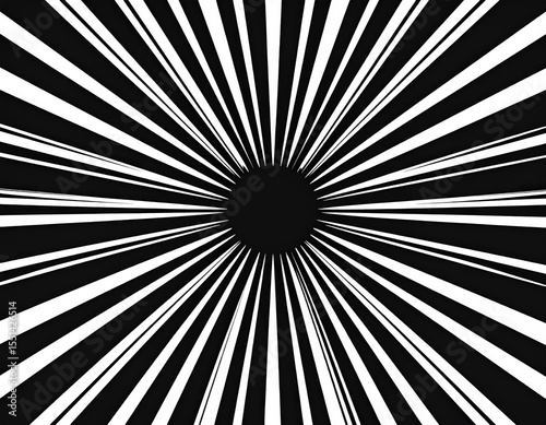 Black And White Radial Geometric Pattern Design