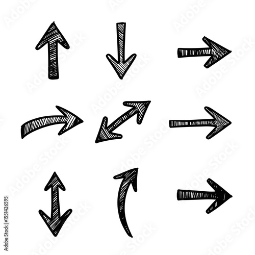 Arrow icon set. Cursor. Collection different arrow signs. Black arrows icons. Arrow icon collection. Large Black arrow icon vector set. 