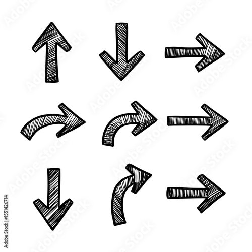 Arrow icon set. Cursor. Collection different arrow signs. Black arrows icons. Arrow icon collection. Large Black arrow icon vector set. 