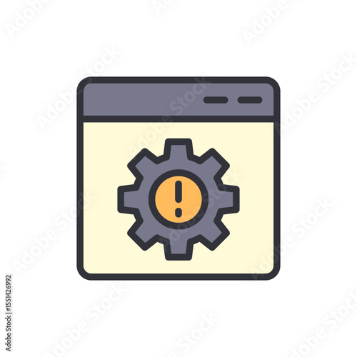 System Error Notification Displayed Within Application Window Frame