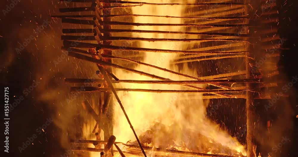 Johannisfeuer, Sonnwendfeuer in Bernried am Starnberger See, Oberbayern, Bayern, Deutschland, Europa