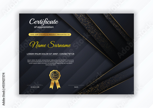 Black Gold Certificate Template