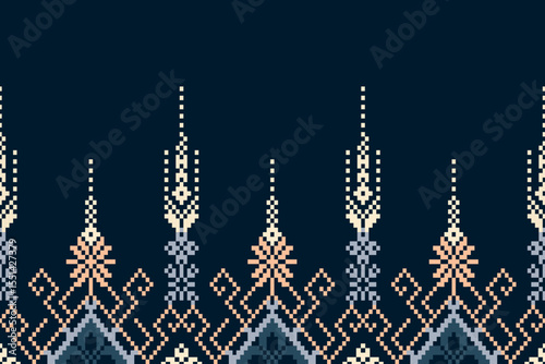 Geometric Pixelated Ethnic Textile Art