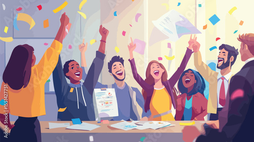 Celebration of a Profitable Quarter with a Diverse Business Team, Profitability