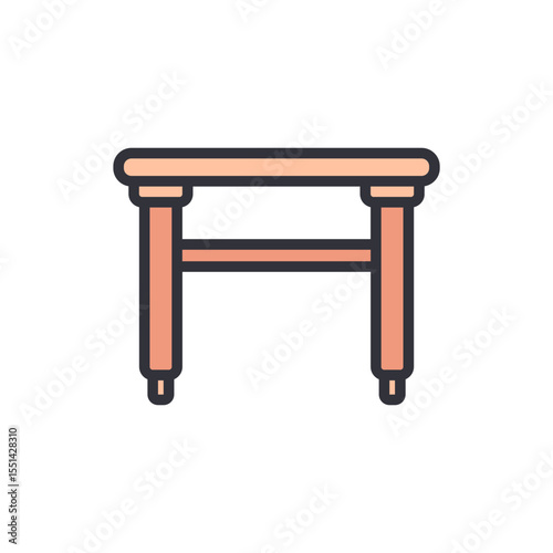 Illustration Of A Simple Empty Desk With A Transparent Background