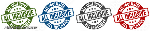 all inclusive stamp. all inclusive round stamp set isolated on white background