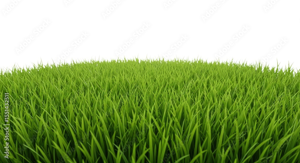 Obraz premium The green grass is outdoors on a white background.