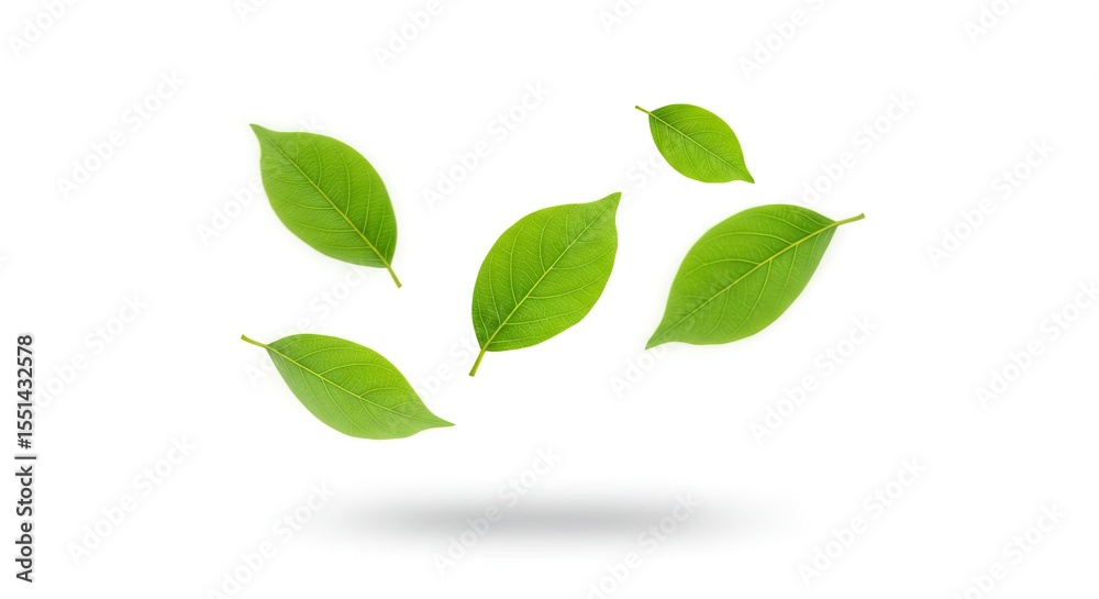 Fototapeta premium green leaves isolated on white