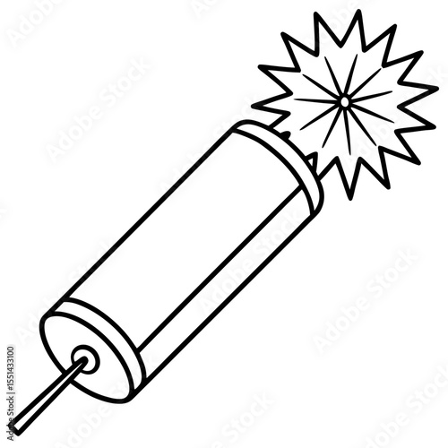 Minimal Firecracker Line Art Design