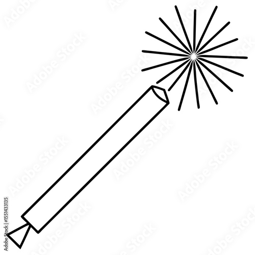 Minimal Firecracker Line Art Design