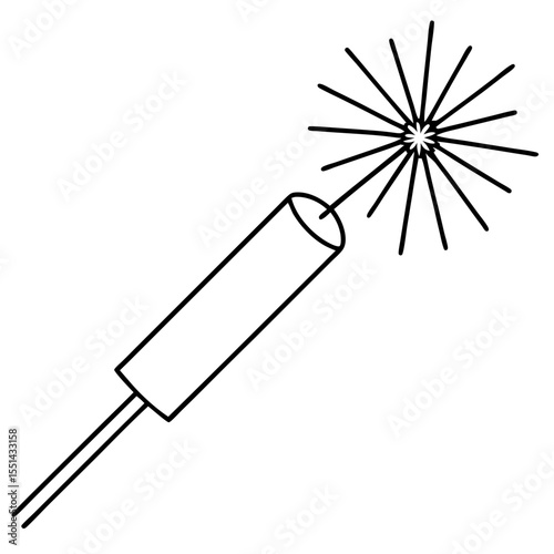 Minimal Firecracker Line Art Design