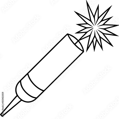 Minimal Firecracker Line Art Design