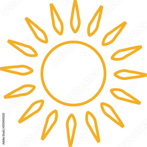 Sun icon, sunshine and solar glow sunrise or sunset. Decorative circle full and half sun and sunlight. Hot solar energy for tan. Vector sun light sign isolated on transparent background