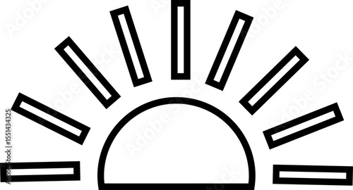 Sun icon, sunshine and solar glow sunrise or sunset. Decorative circle full and half sun and sunlight. Hot solar energy for tan. Vector sun light sign isolated on transparent background